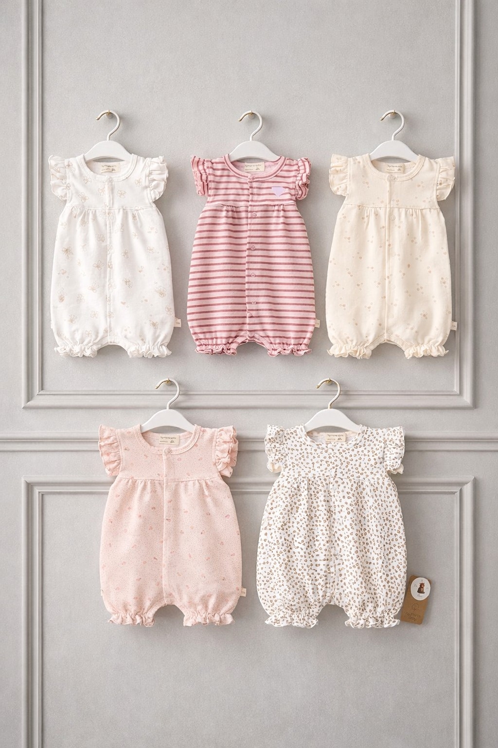 Set 5 letnjih kombinezona za novorođenče