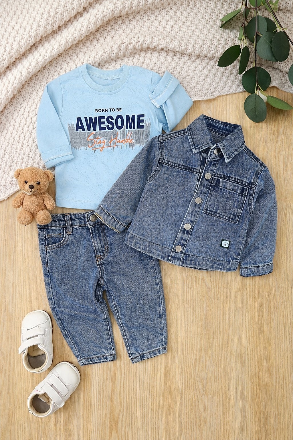Teksas komplet za dečake sa bluzom