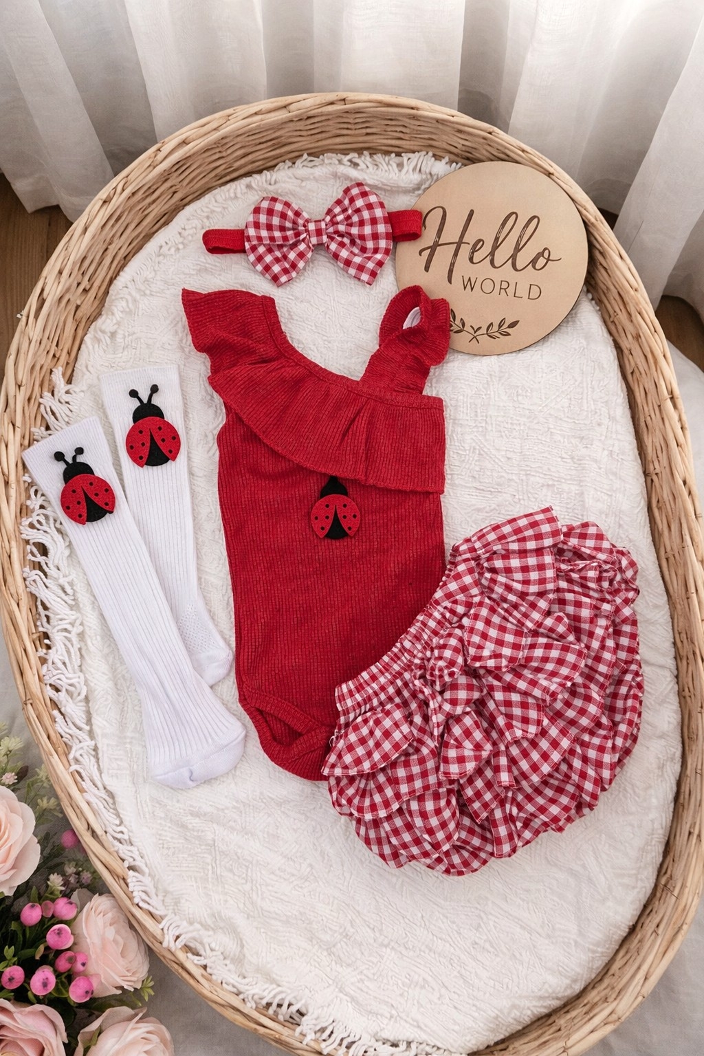 Letnji set za bebe devojčice sa bubamarama