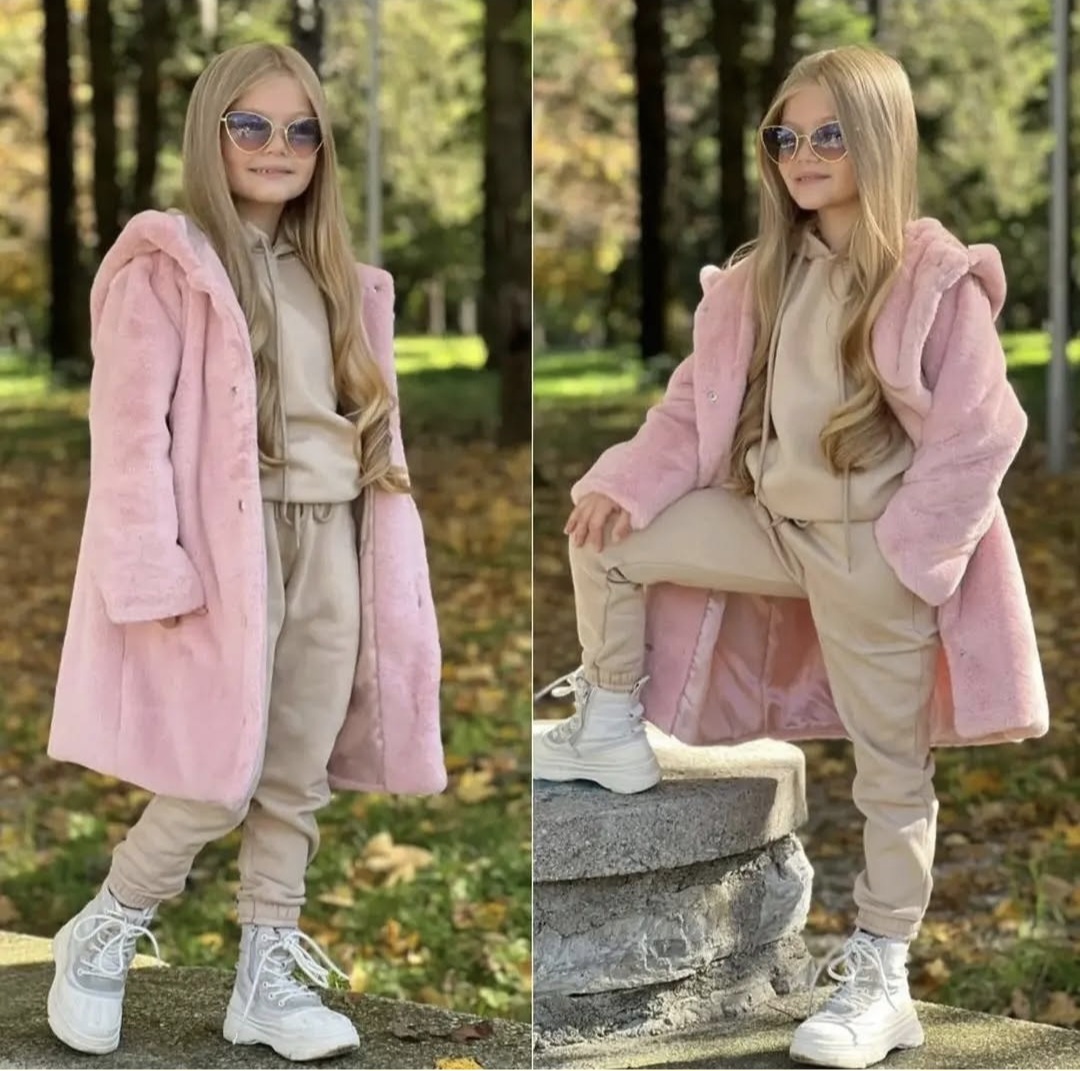 Roze bundica + termo krem trenerka sa kapuljačom