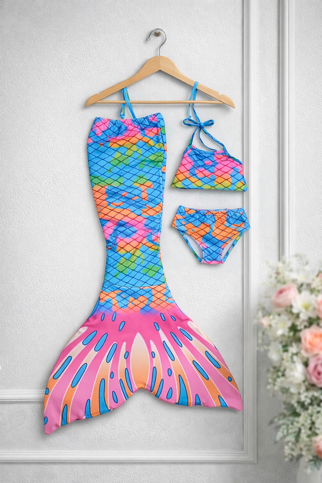 Kupaći kostim sirena za devojčice:  trodelni komplet