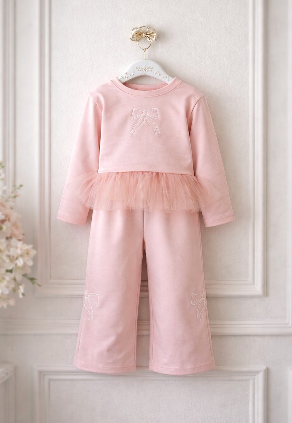 Dvodelna trenerka za devojčice - nežna roze boja