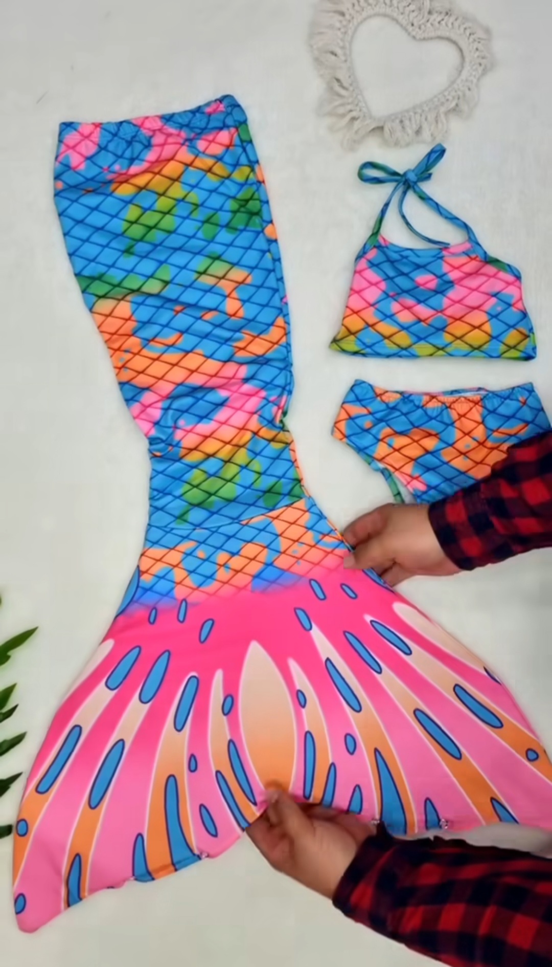 Kupaći kostim sirena za devojčice: trodelni komplet Kupaći kostim sirena za devojčice: trodelni komplet