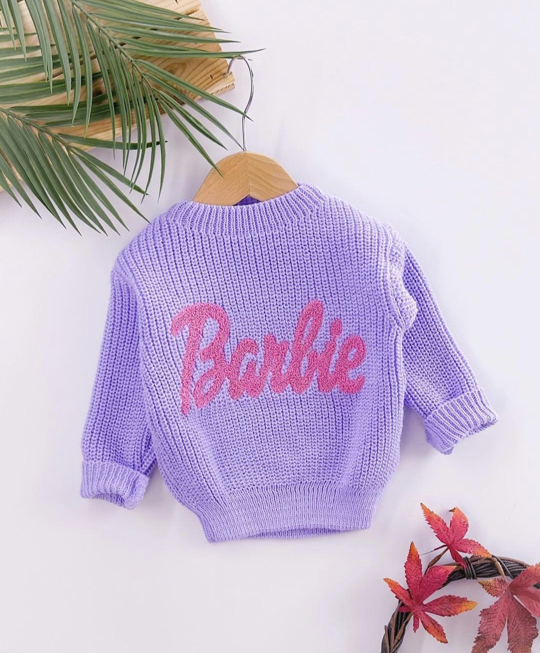 Ljubičasti pleteni džemper za devojčice