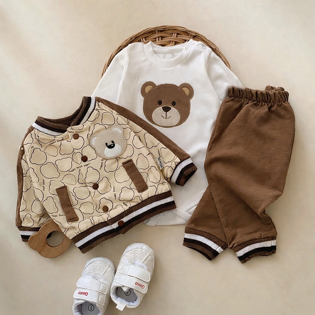 Bebi set sa medom – koledž duks, bodi i pantalonice