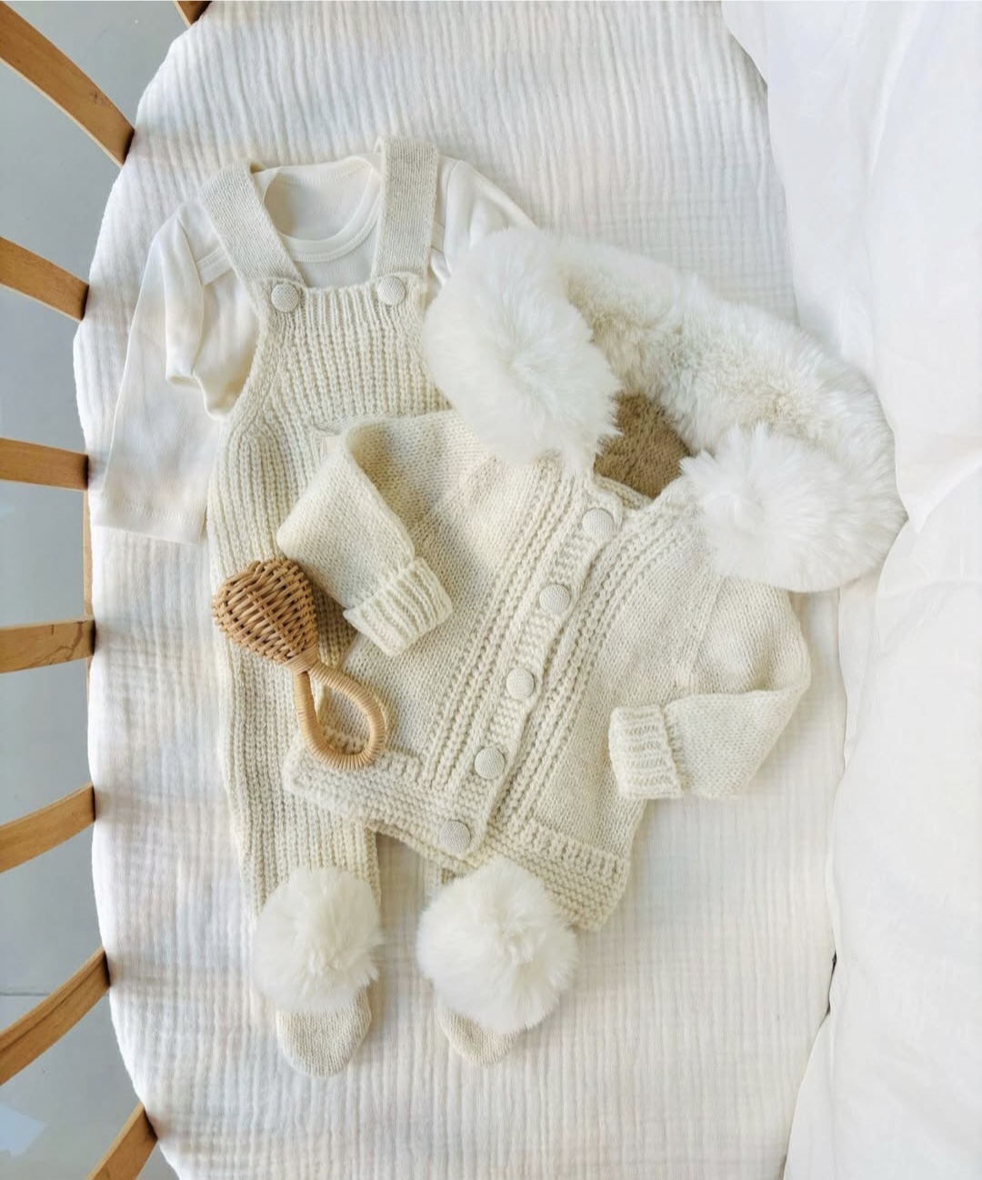 Nipperland zimski komplet za bebe – Svetlo krem boja, organski pamuk i merino vuna Nipperland zimski komplet za bebe – Svetlo krem boja, organski pamuk i merino vuna