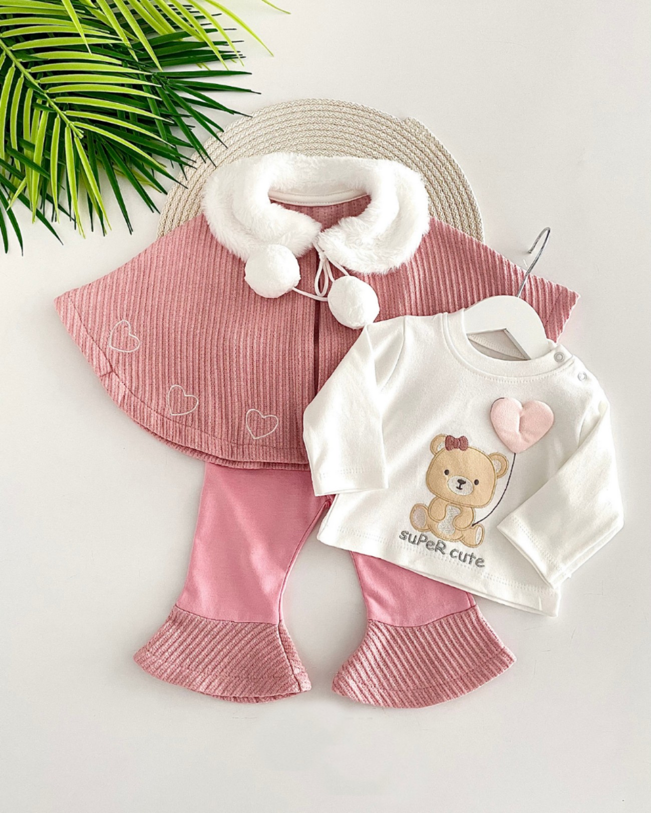 Komplet za devojčice – pončo, bluzica i zvonarice