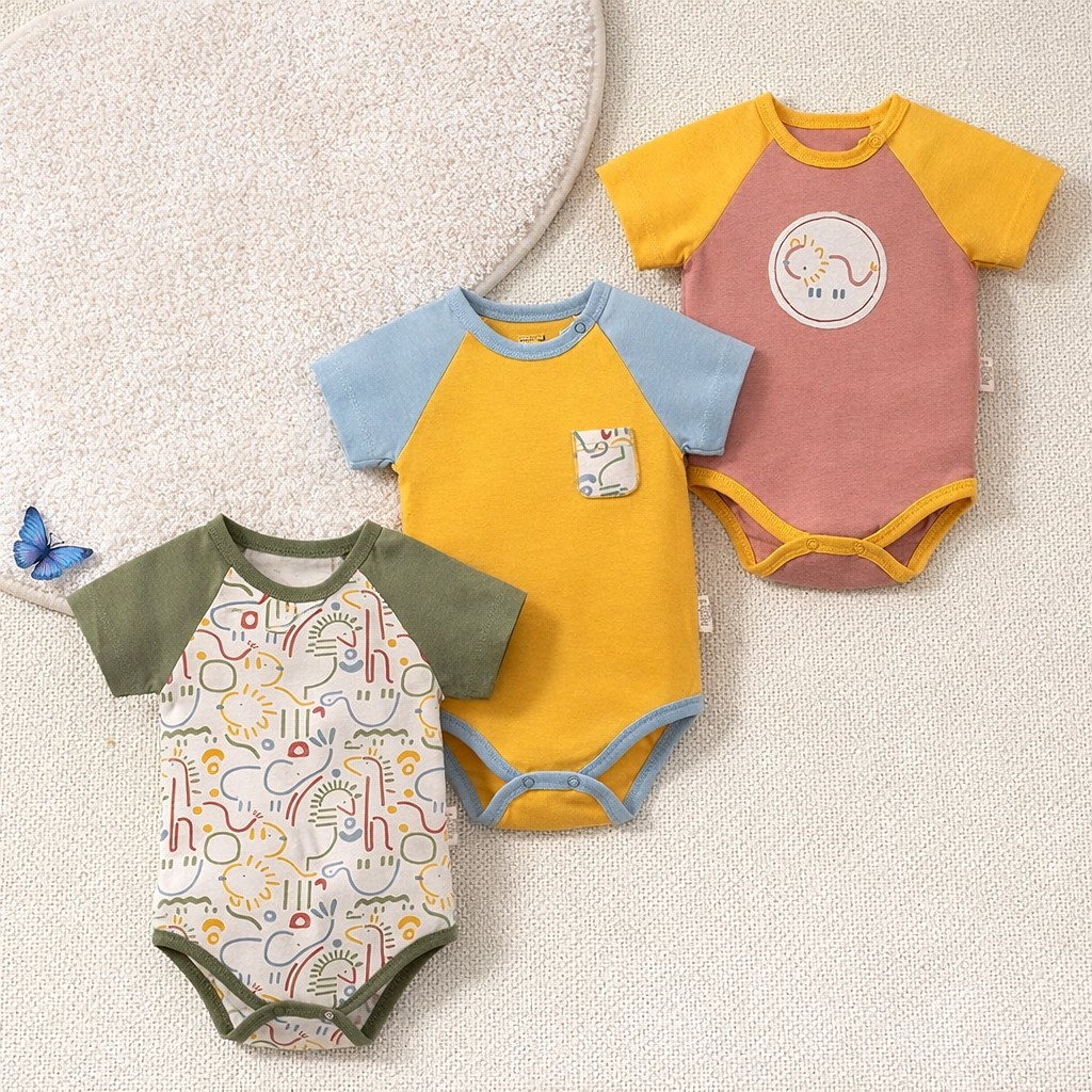 Set tri bodija za bebe dečake – kratki rukav