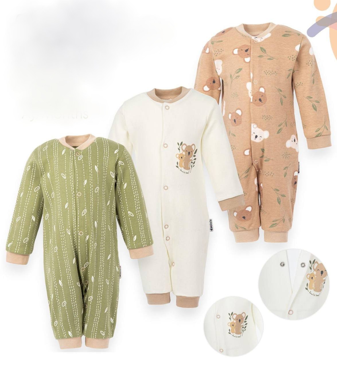 Trodelni set štrampli sa motivom koale – 100% pamuk, nežan i udoban za bebe Trodelni set štrampli sa motivom koale – 100% pamuk, nežan i udoban za bebe