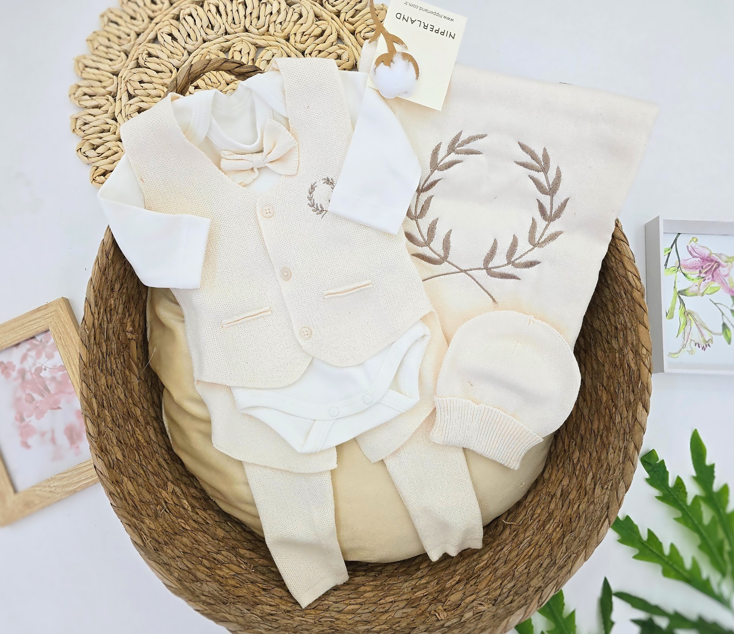 Šestodelni premium set Nipperland za novorođenče – Organski pamuk i merino vuna Šestodelni premium set Nipperland za novorođenče – Organski pamuk i merino vuna